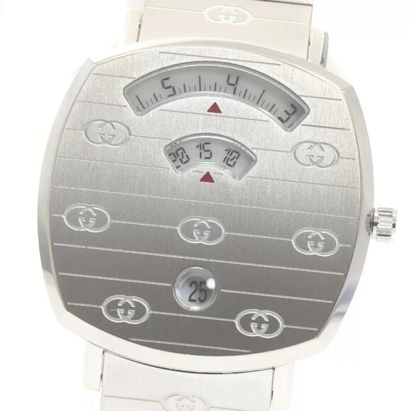 GUCCI Grip watch 157.4/YA157401 Date white Dial Quartz Men's Watch - Picture 10 of 12